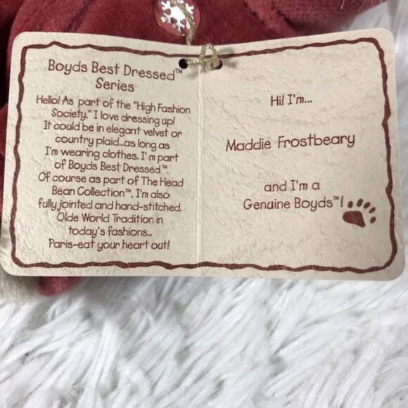 Boyds Bears MADDIE FROSTBEARY Boyds Best Dressed Series - Picture 7 of 8